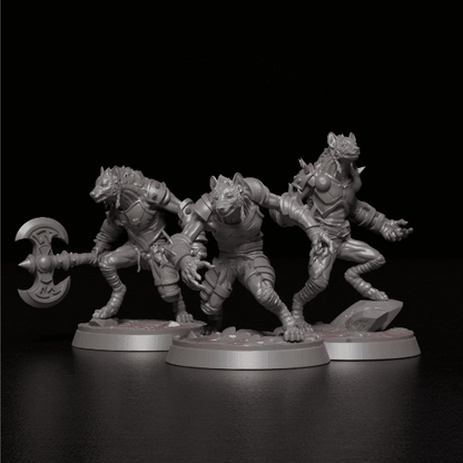 Werehyena Miniature | Werewolf for Dungeons and Dragons | 32mm Scale - Plague Miniatures
