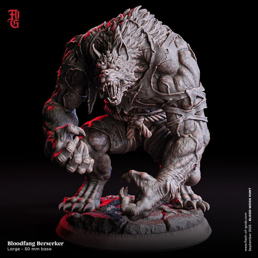Werewolf Berserker | Hybrid Monster Miniature | 50mm Base - Plague Miniatures