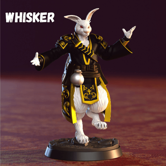 Whisker Harengon Miniature | Rabbitfolk Adventurer Figurine for Tabletop Gaming | 32mm Scale - Plague Miniatures