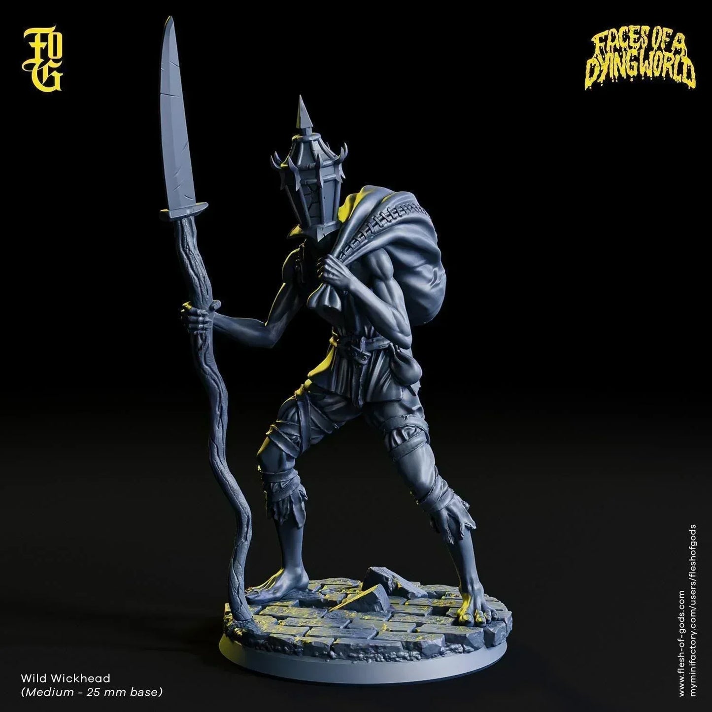 Wild Wickhead Monster Miniature | Outcast Follower NPC for MÖRK BORG | 32mm Scale - Plague Miniatures