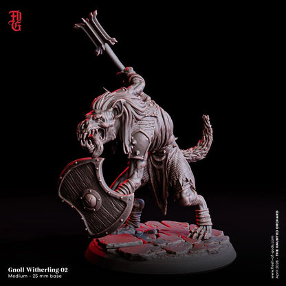 Withering Gnoll Miniature Set | Undead Aberration Fighter Trio Figurine Set | 32mm Scale - Plague Miniatures