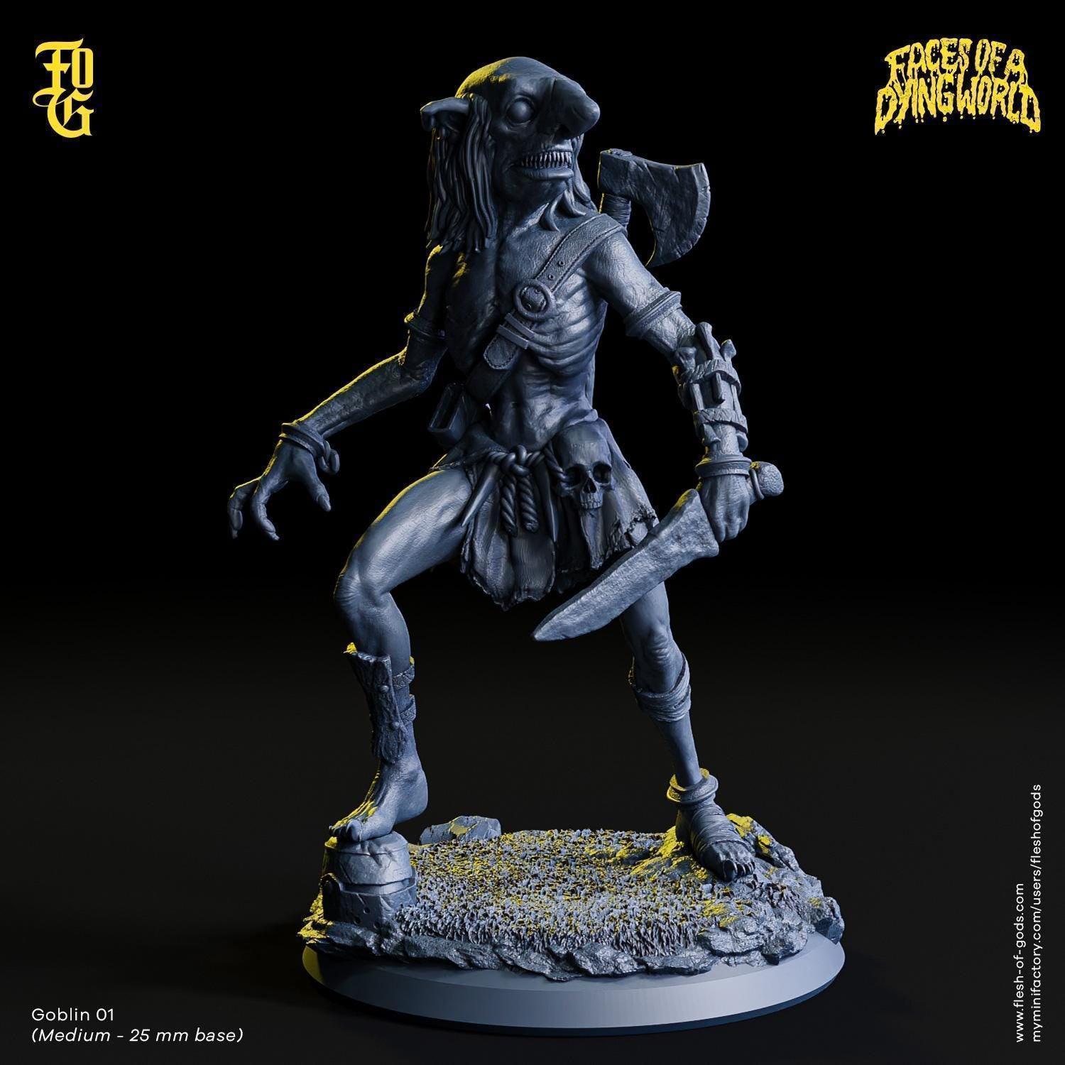 Wolf Rider Goblin Miniature | Mounted Monster Figurine for MÖRK BORG | 50mm Base - Plague Miniatures