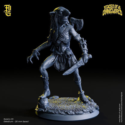 Wolf Rider Goblin Miniature | Mounted Monster Figurine for MÖRK BORG | 50mm Base - Plague Miniatures