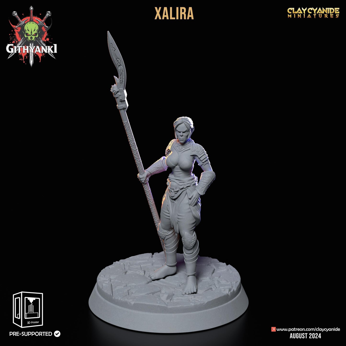 Xalira, Spear Wielder Female Orc Miniature | Fierce Orc Warrior | 32mm Scale - Plague Miniatures
