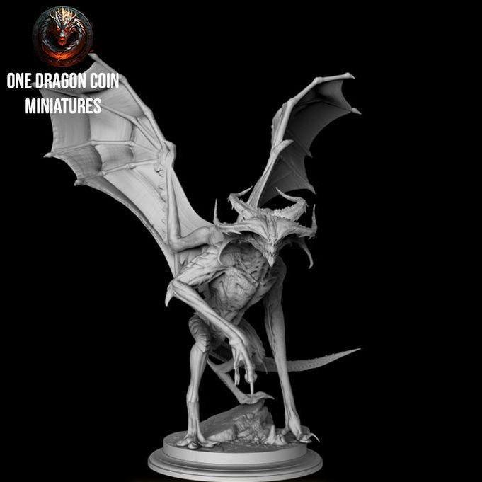 Xalthor, World Devourer Demon Dragon Miniature | Large Monstrosity Demonic Dragon | 100mm Base - Plague Miniatures