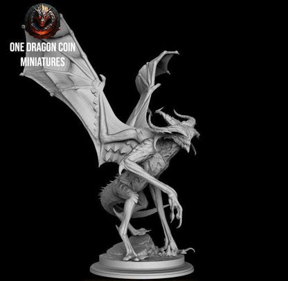 Xalthor, World Devourer Demon Dragon Miniature | Large Monstrosity Demonic Dragon | 100mm Base - Plague Miniatures