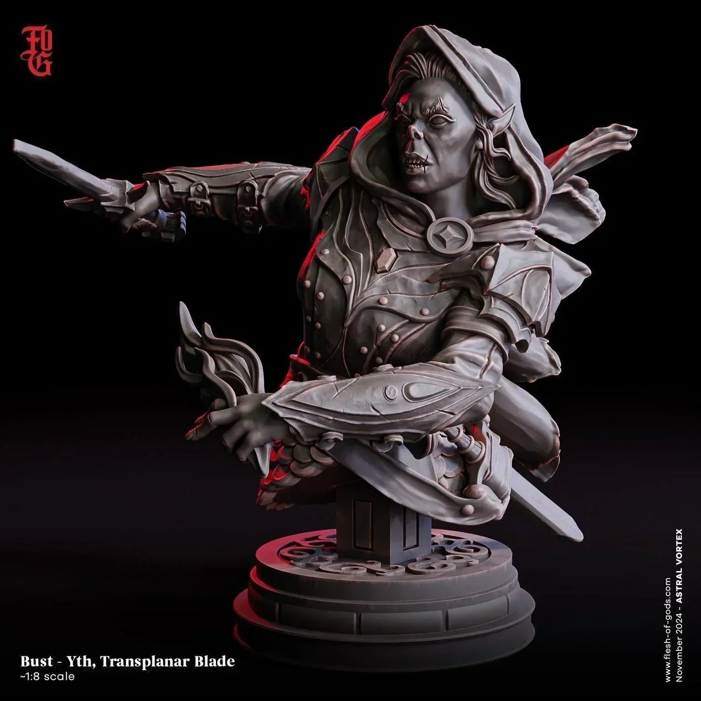 Yth, Transplanar Blade Resin Bust Statue | Female Rogue Assassin Figurine - Plague Miniatures