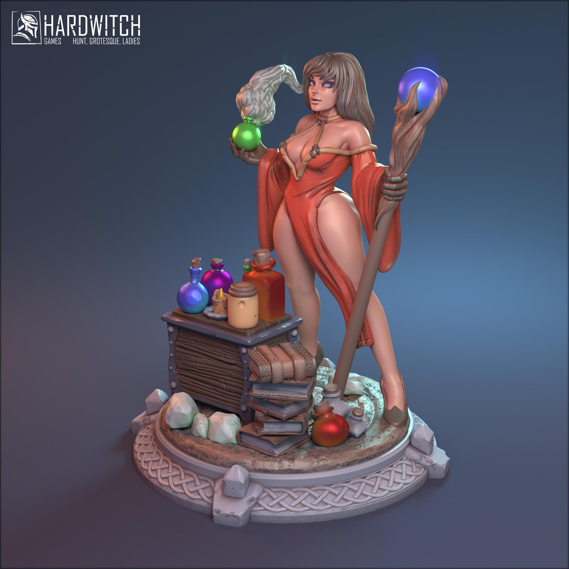 Zaphira, Timeweaver Sorceress Miniature | Arcane Spellcaster Miniature | 32mm 75mm - Plague Miniatures