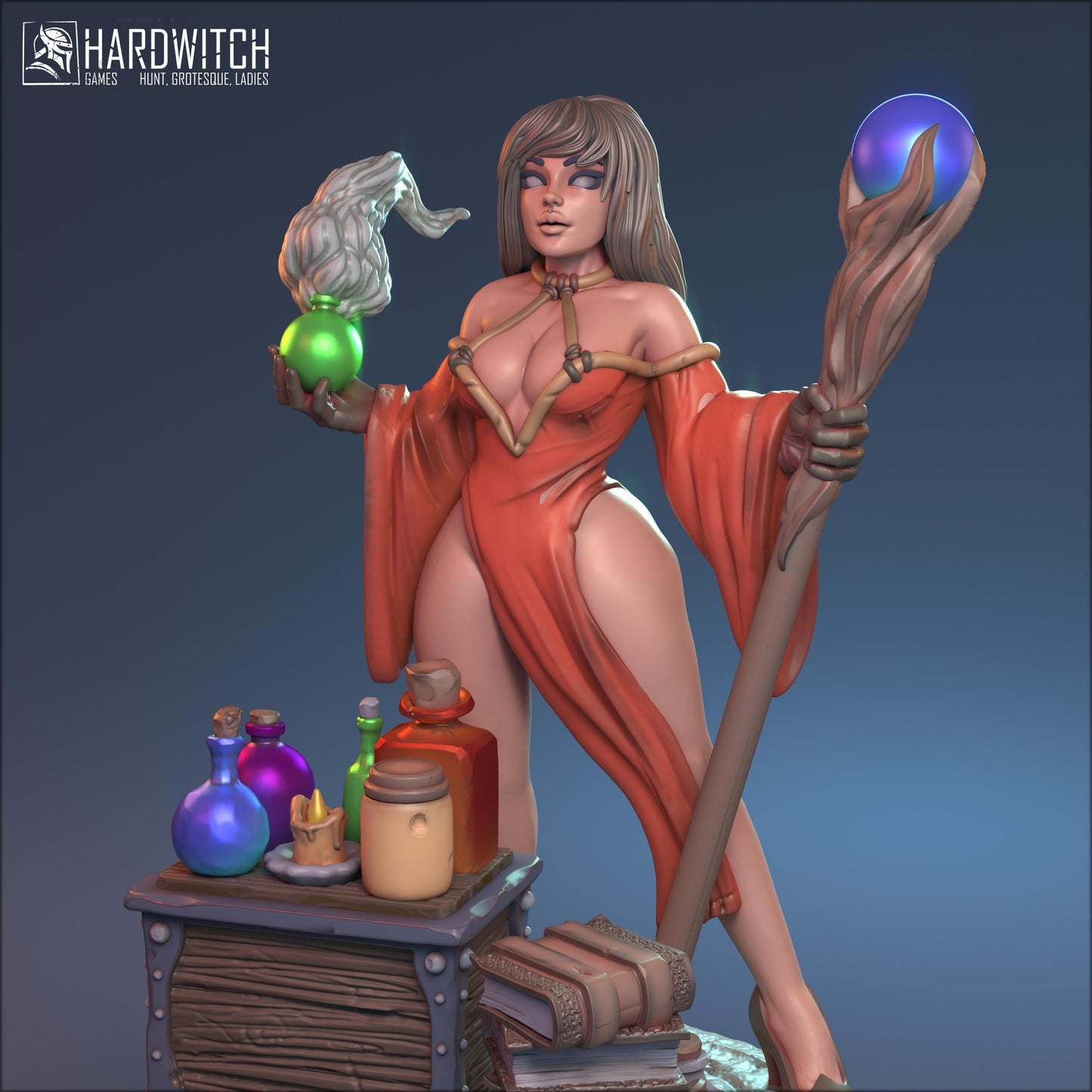 Zaphira, Timeweaver Sorceress Miniature | Arcane Spellcaster Miniature | 32mm 75mm - Plague Miniatures