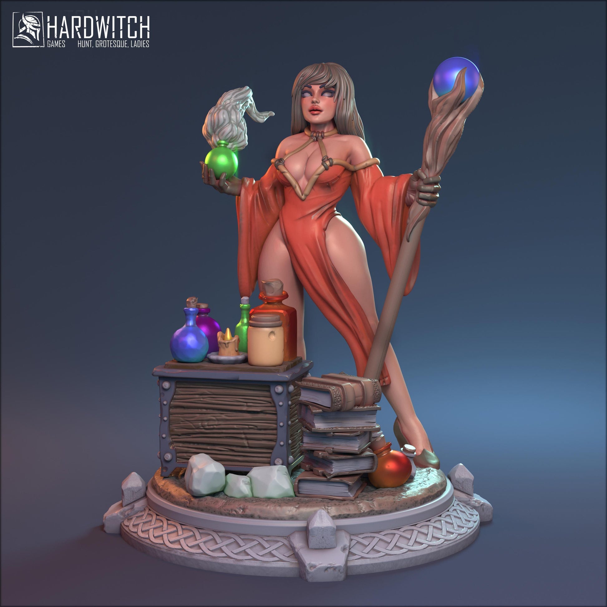 Zaphira, Timeweaver Sorceress Miniature | Arcane Spellcaster Miniature | 32mm 75mm - Plague Miniatures