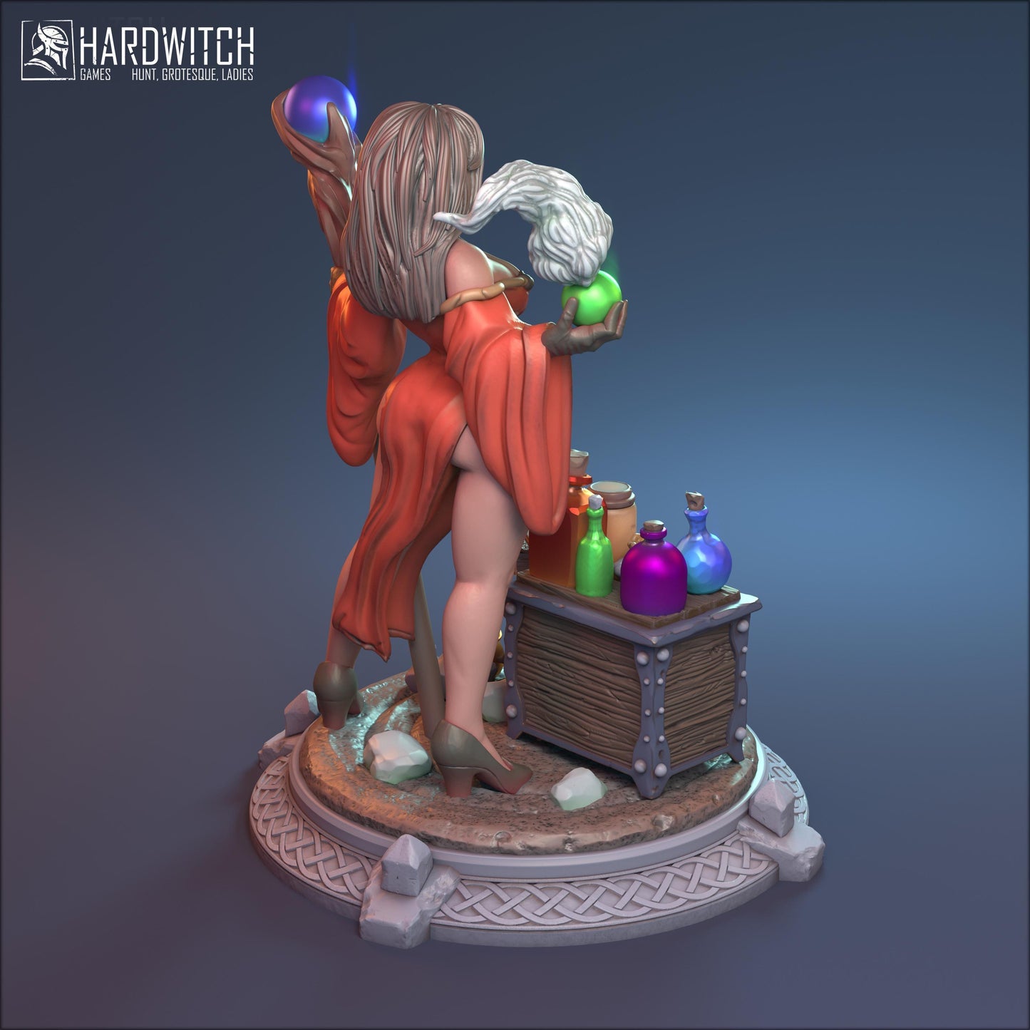 Zaphira, Timeweaver Sorceress Miniature | Arcane Spellcaster Miniature | 32mm 75mm - Plague Miniatures