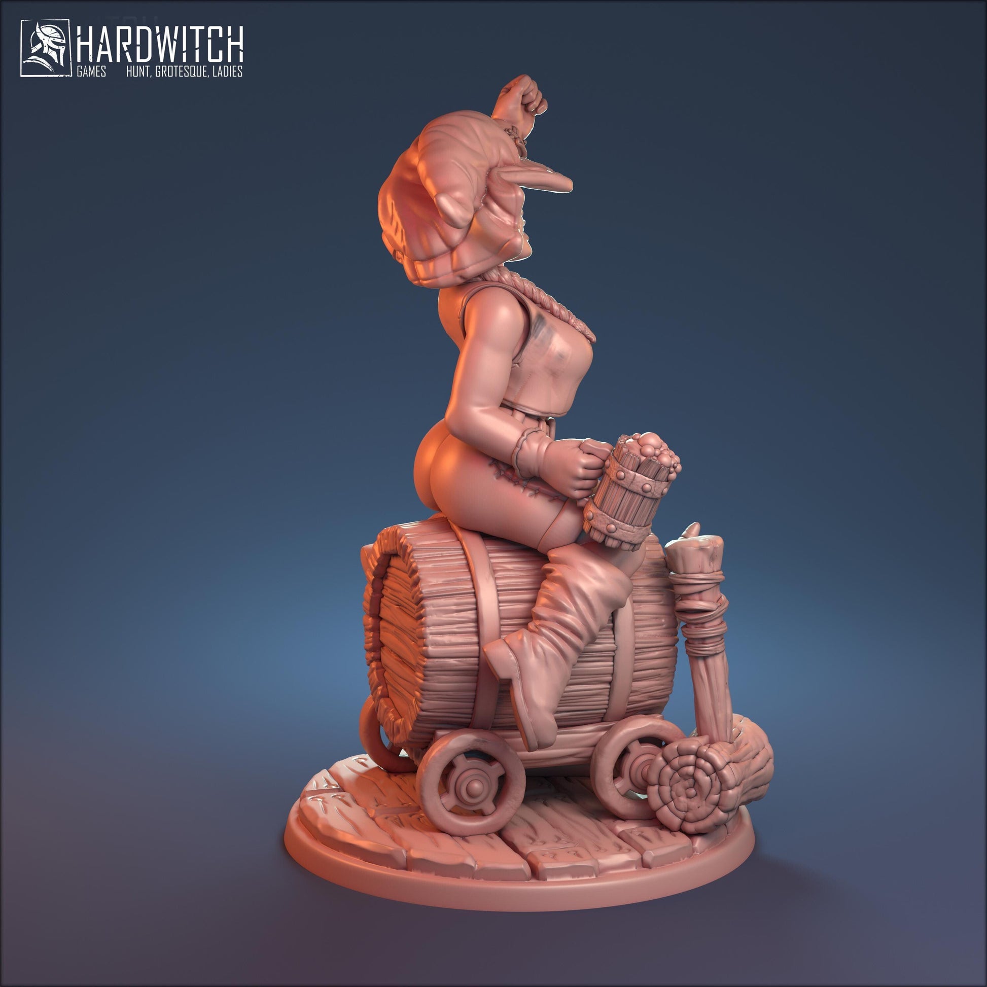 Zelda, Alluring Barmaid Miniature NSFW Option Halfling Female | Seductive Dancer Miniature | 32mm or 75mm - Plague Miniatures