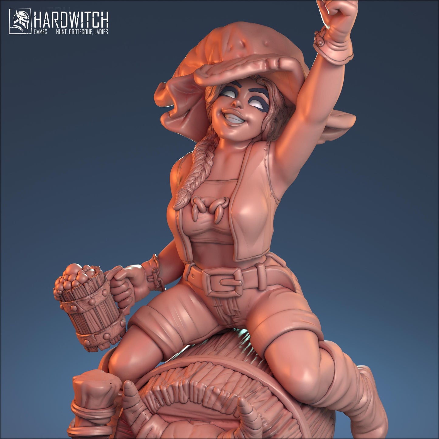 Zelda, Alluring Barmaid Miniature NSFW Option Halfling Female | Seductive Dancer Miniature | 32mm or 75mm - Plague Miniatures