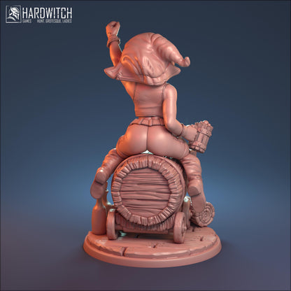 Zelda, Alluring Barmaid Miniature NSFW Option Halfling Female | Seductive Dancer Miniature | 32mm or 75mm - Plague Miniatures