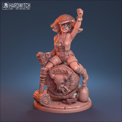 Zelda, Alluring Barmaid Miniature NSFW Option Halfling Female | Seductive Dancer Miniature | 32mm or 75mm - Plague Miniatures