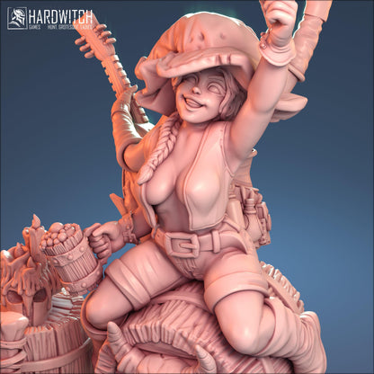 Zelda & Bella, Enchanted Duo Bard and Wench Figurines NSFW Nude Option | Bewitching Performers Miniature Set | 32mm or 75mm - Plague Miniatures