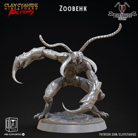 Zoobehk Flying Hive-Mind Insectoid Miniature | 32mm Scale Barnakol Collection - Clay Cyanide - Plague Miniatures shop for DnD Miniatures
