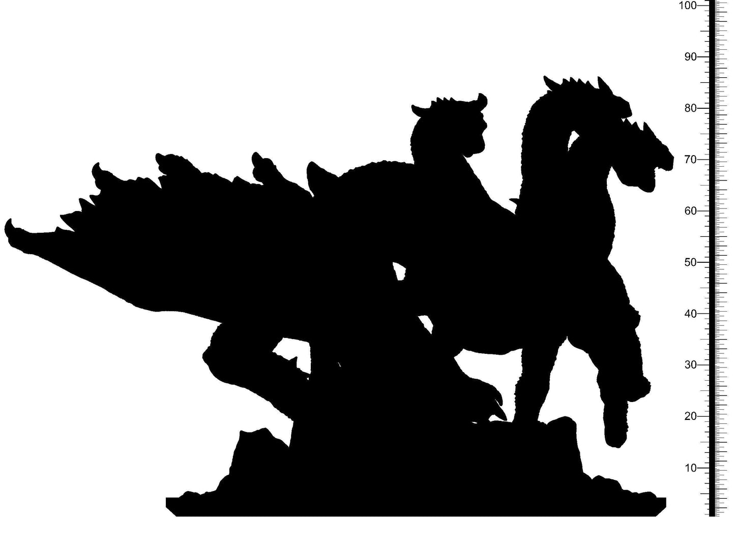 3-Headed Dragon Miniature Statue | Dungeons and Dragons 5e Miniature | 32mm Scale - Plague Miniatures