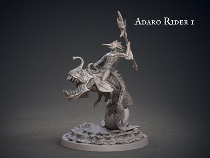 Adaro Rider Miniature | Kuo-Toa for Dungeons and Dragons | 32mm Scale - Plague Miniatures