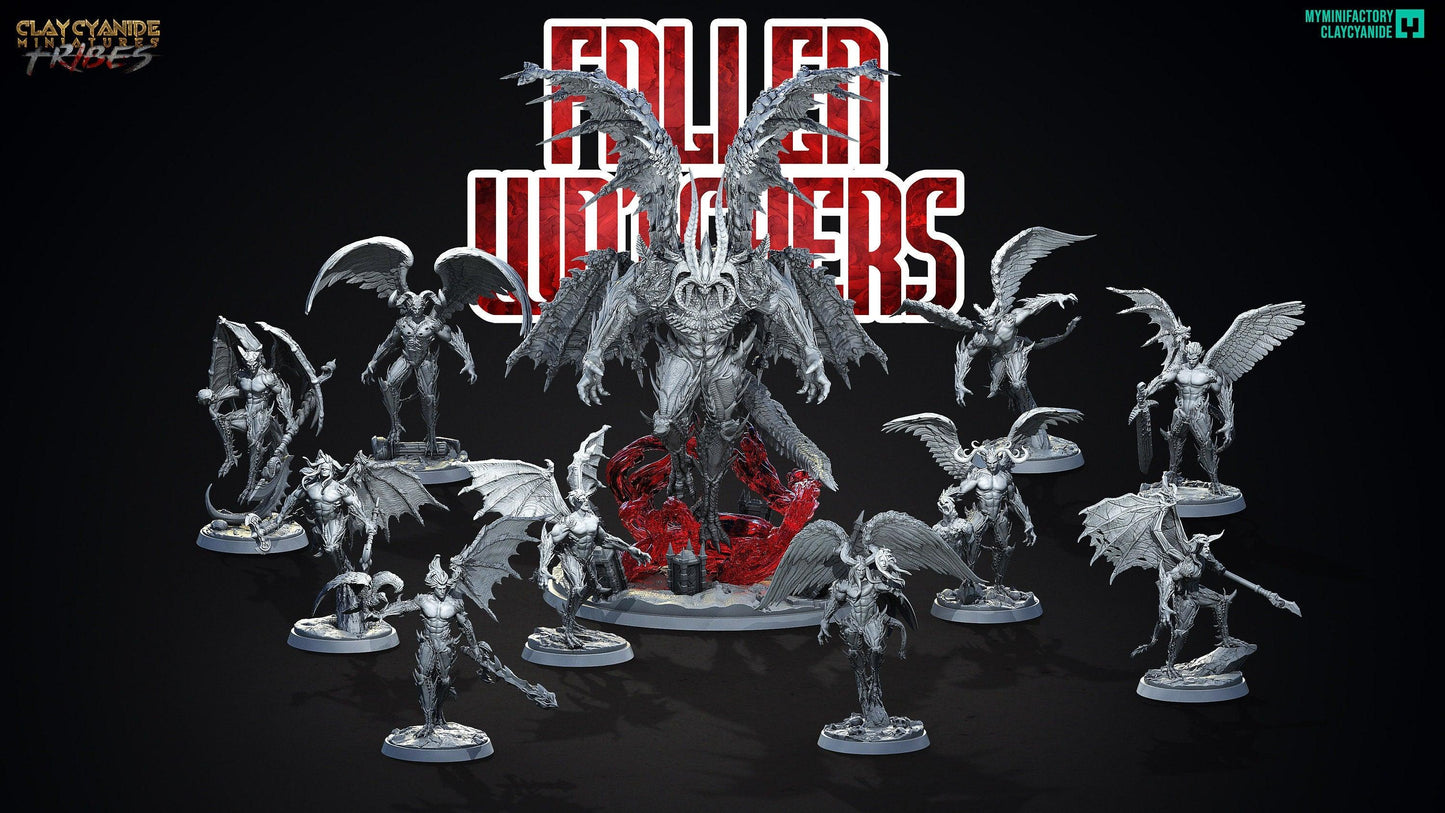 Aduic, Demon Miniature | Winged Monstrosity with Sinister Bird Companion | 32mm Scale - Plague Miniatures