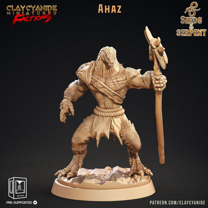 Ahaz Yuan-Ti Warrior Miniature | Serpent-Forged Guardian of the Shadows | 32mm Scale - Plague Miniatures