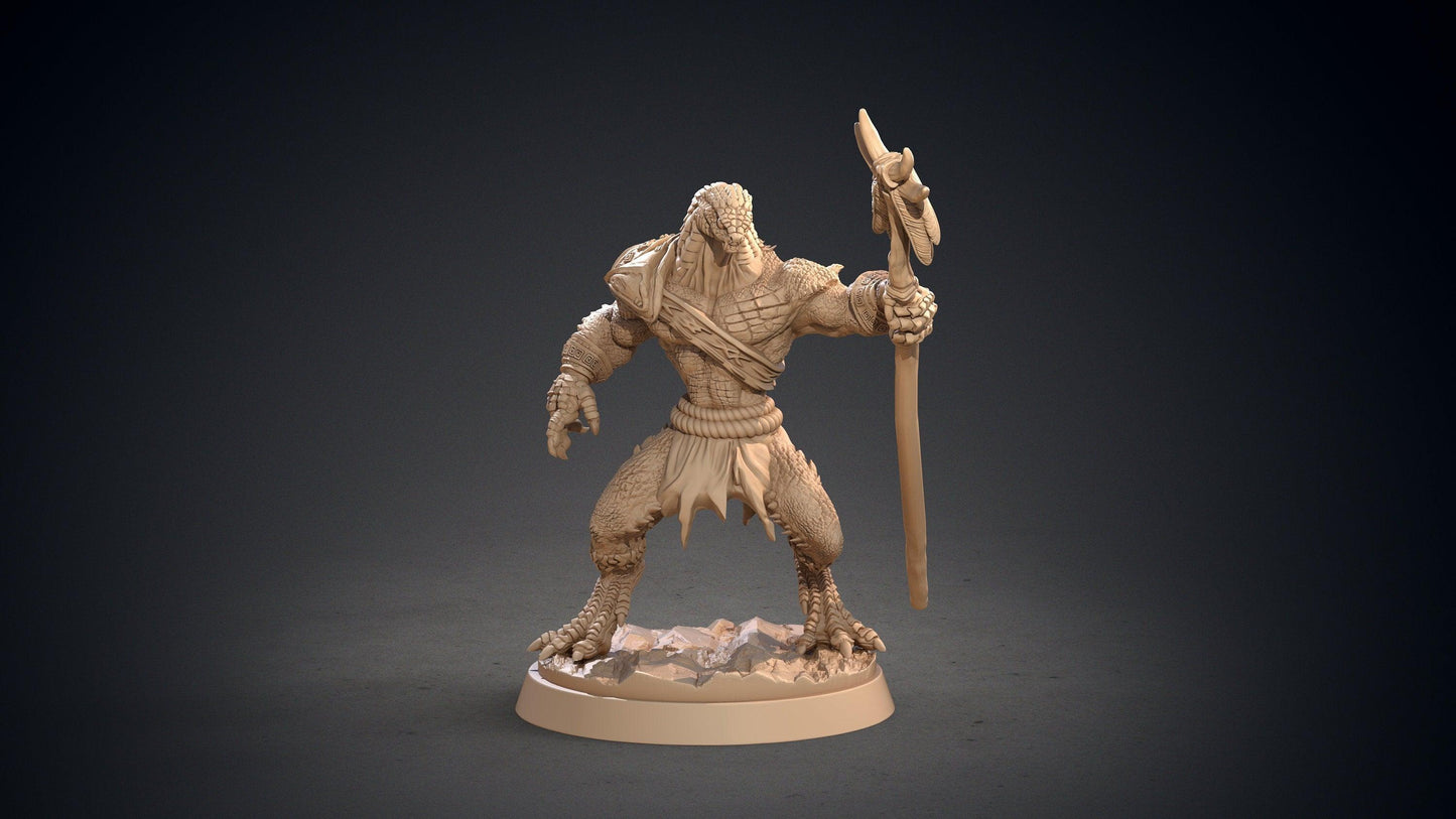 Ahaz Yuan-Ti Warrior Miniature | Serpent-Forged Guardian of the Shadows | 32mm Scale - Plague Miniatures