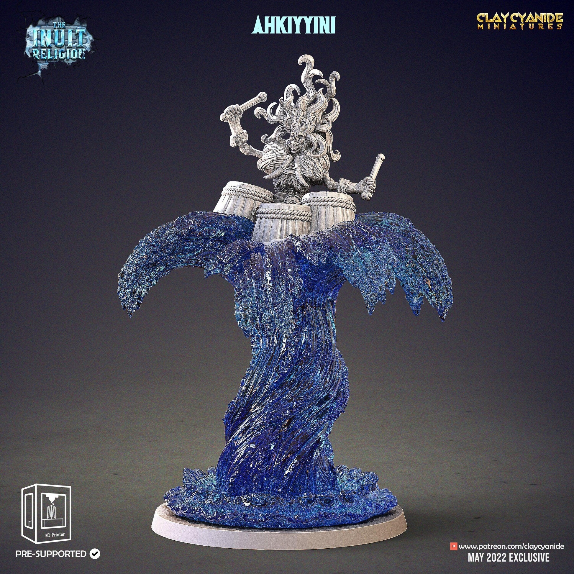Ahkiyyini Water God Miniature | Inuit Religion's Divine Figure for Tabletop Gaming | 32mm Scale - Plague Miniatures