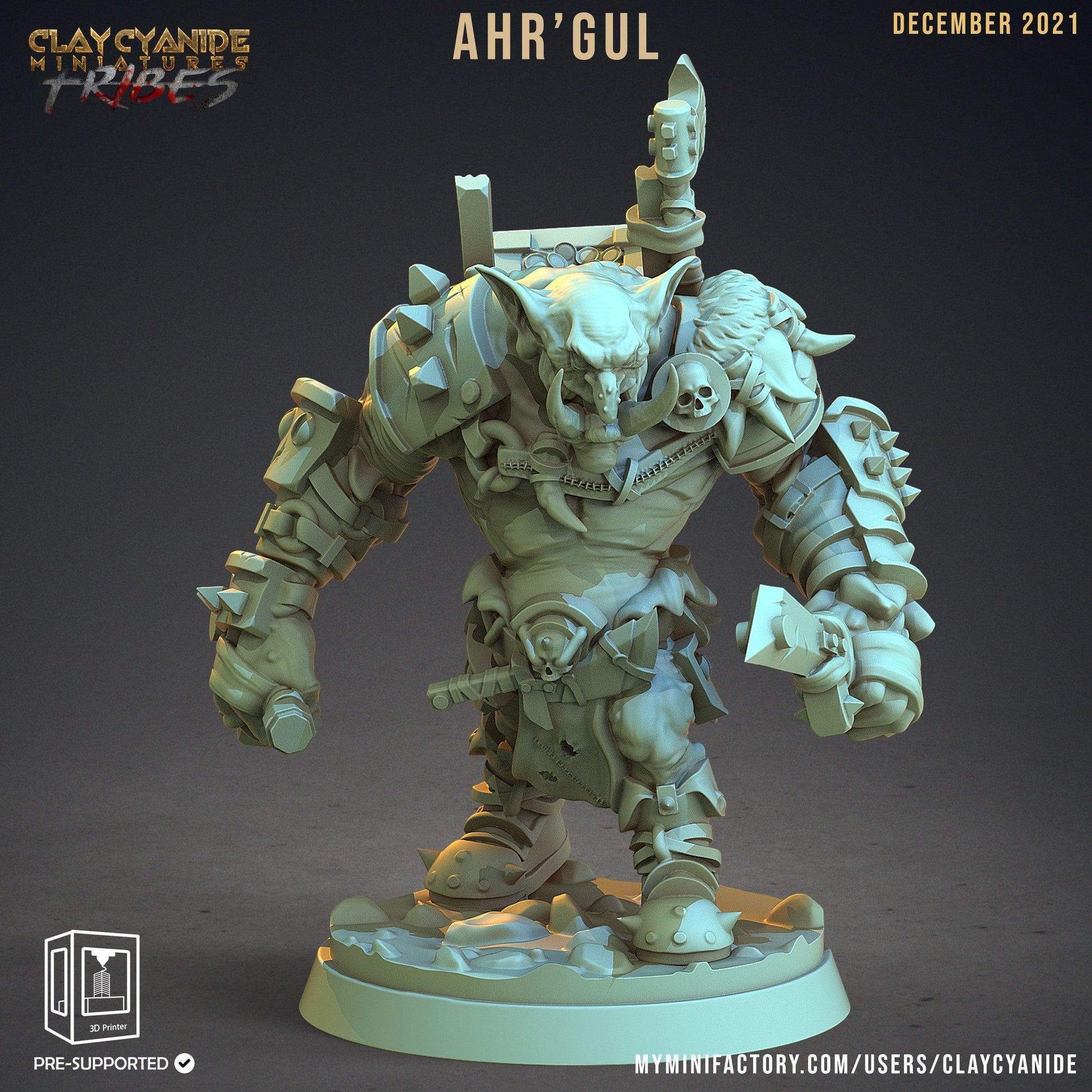 Ahr'gul, the War Troll Marauder Miniature | RPG Trolls for DnD | 32mm Scale - Plague Miniatures