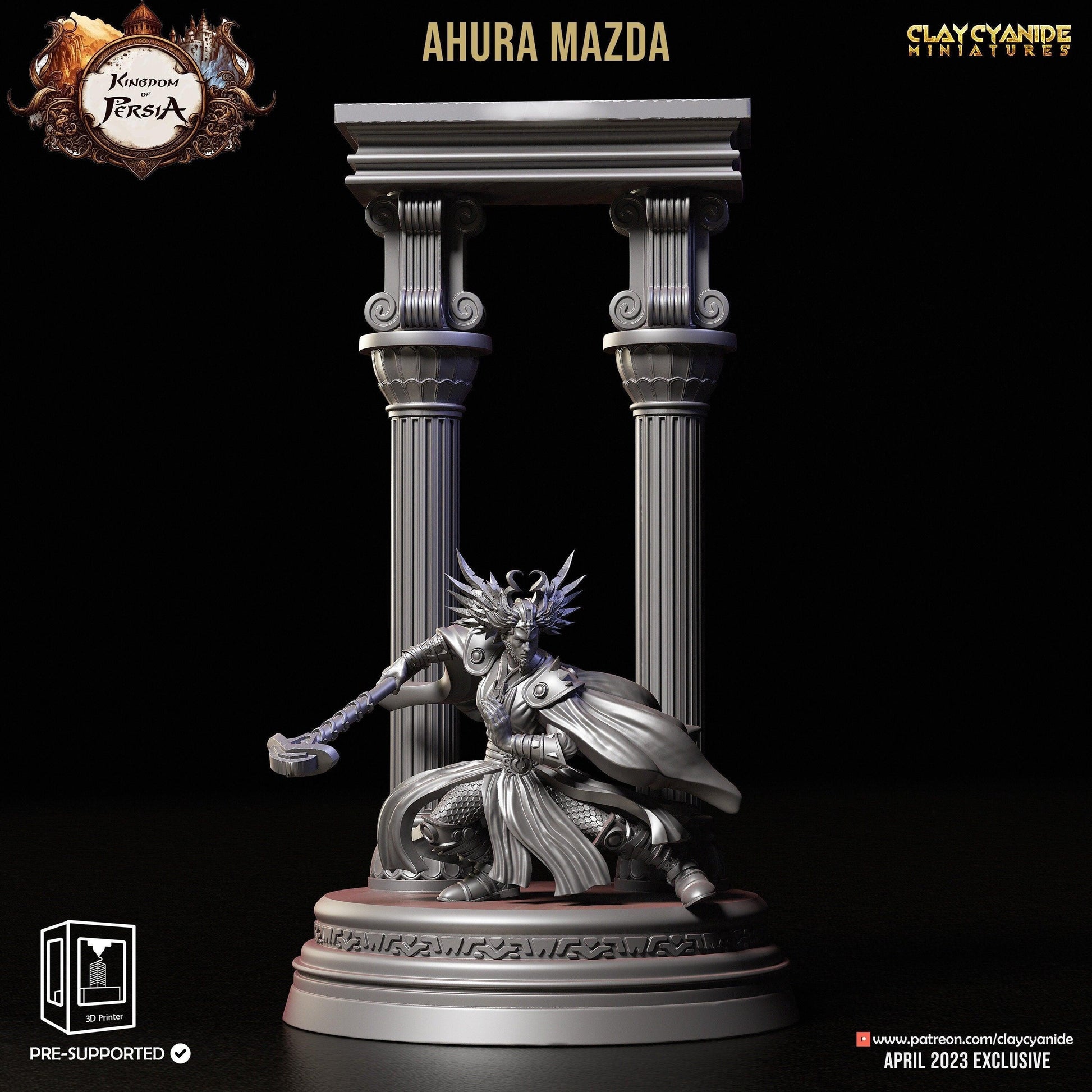 Ahura Mazda Miniature | Lord of Wisdom for Tabletop Adventures | 32mm Scale - Plague Miniatures