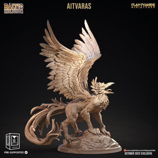 Aitvaras Cockatrice Miniature | Inspired by Baltic Mythology for Tabletop Adventures | 32mm Scale - Plague Miniatures