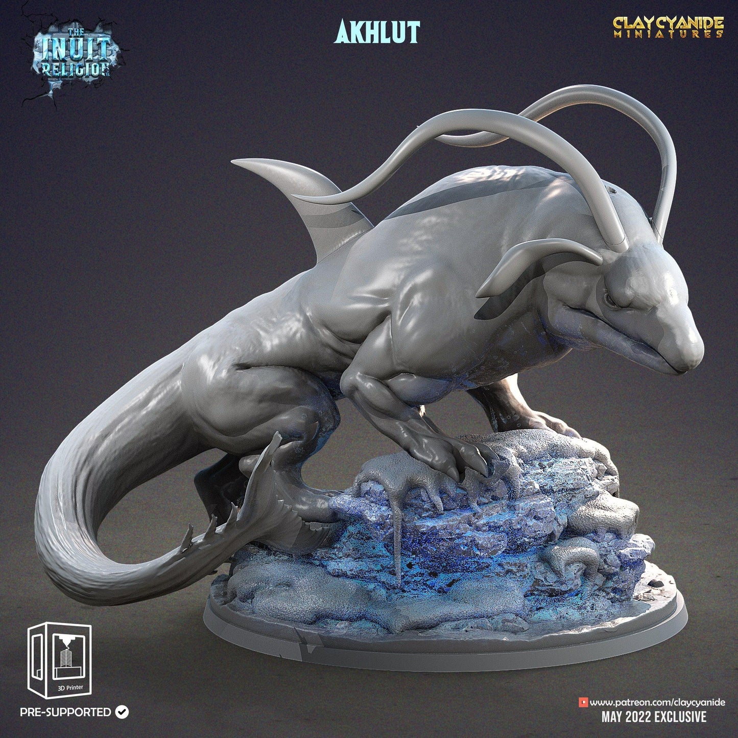 Akhlut Monster Miniature | Mythical Creature Inspired by Inuit Legends | 32mm Scale - Plague Miniatures