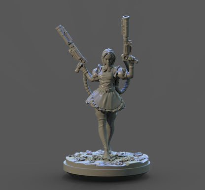 Alice in Wonderland Female Warrior Miniature | DnD 5e Miniature for Dungeons and Dragons | 32mm Scale - Plague Miniatures shop for DnD Miniatures