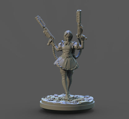 Alice in Wonderland Female Warrior Miniature | DnD 5e Miniature for Dungeons and Dragons | 32mm Scale - Plague Miniatures