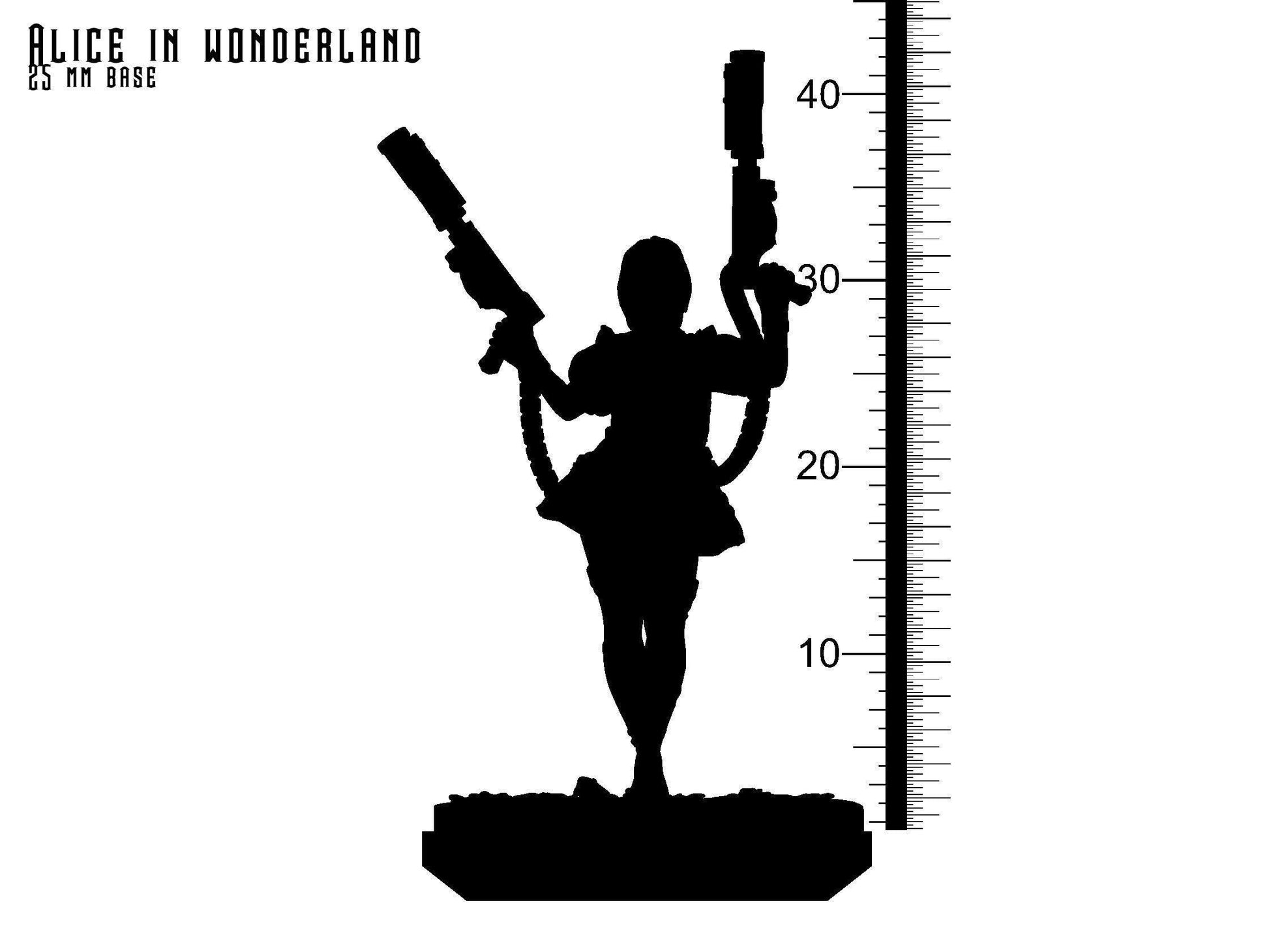 Alice in Wonderland Female Warrior Miniature | DnD 5e Miniature for Dungeons and Dragons | 32mm Scale - Plague Miniatures