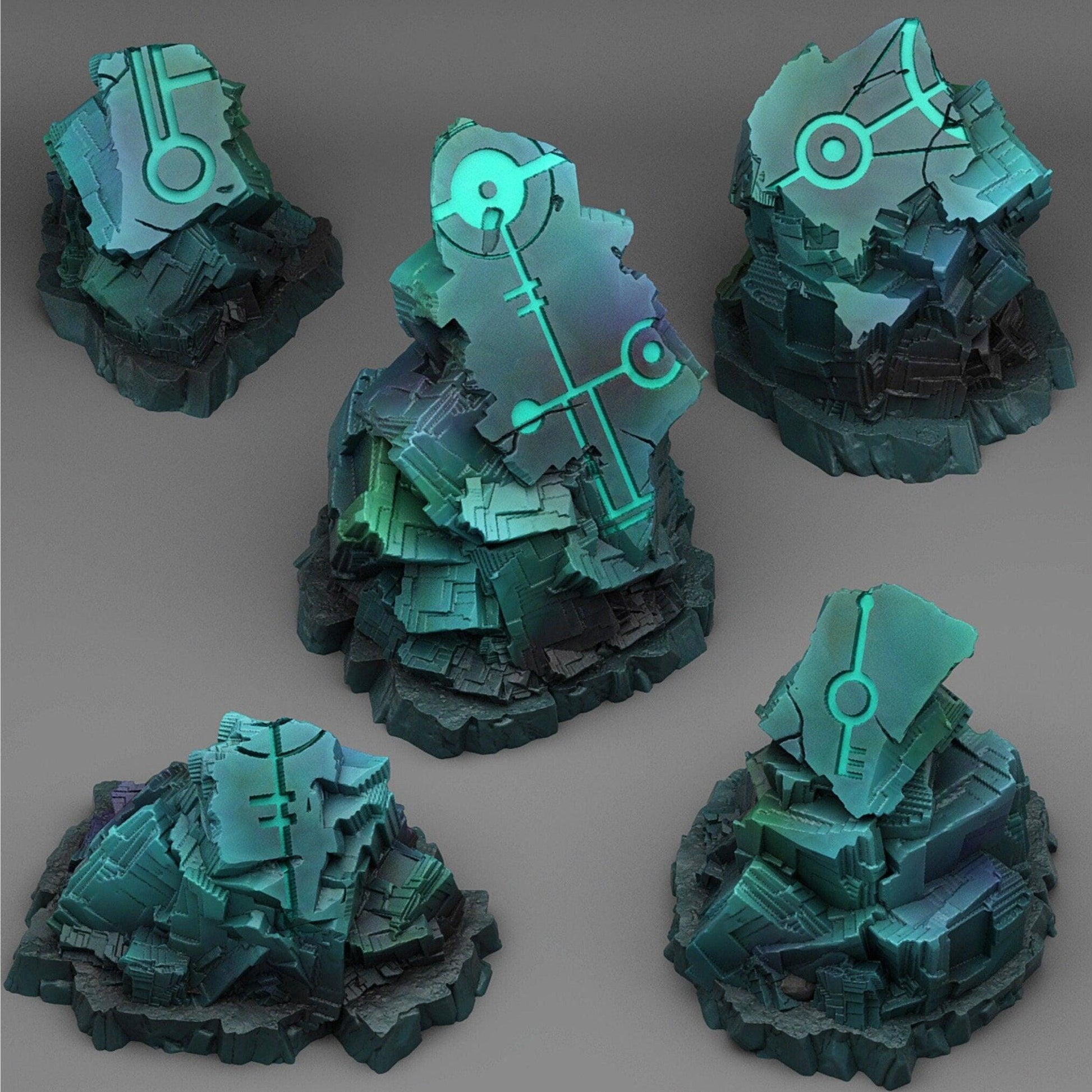 Alien Ruins Miniatures Set | Wargaming Terrain Pack - Plague Miniatures