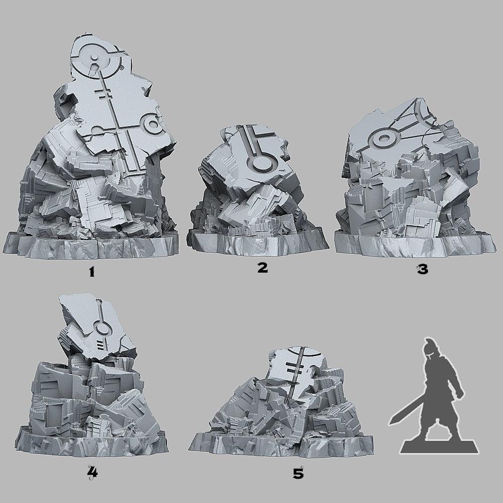 Alien Ruins Miniatures Set | Wargaming Terrain Pack - Plague Miniatures