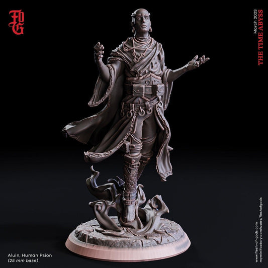 Human Psion Miniature Male Sorcerer | 25mm Base 75mm Scale | DnD Miniature Dungeons and Dragons DnD 5e class male human sorcerer miniature - Plague Miniatures shop for DnD Miniatures