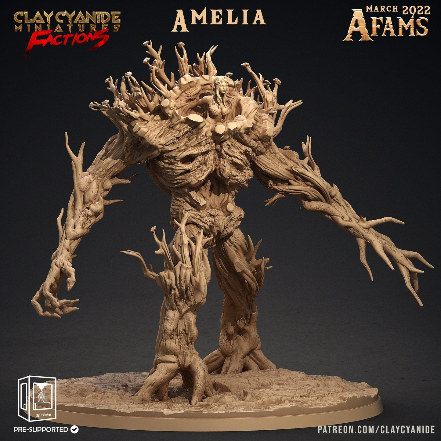 Amelia Treant Guardian Miniature | Enormous Boss Tree Protector | 32mm Scale - Plague Miniatures