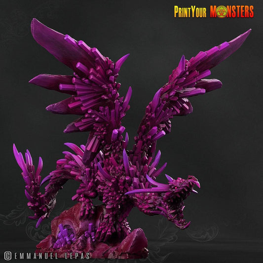 Amethyst Dragon Miniature | Majestic Large Dragon for Your Campaign - Plague Miniatures shop for DnD Miniatures