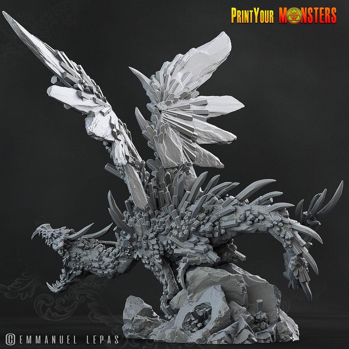 Amethyst Dragon Miniature | Majestic Large Dragon for Your Campaign - Plague Miniatures