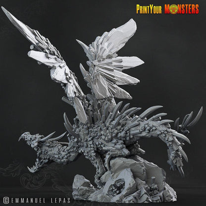 Amethyst Dragon Miniature | Majestic Large Dragon for Your Campaign - Plague Miniatures