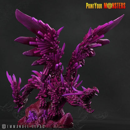 Amethyst Dragon Miniature | Majestic Large Dragon for Your Campaign - Plague Miniatures