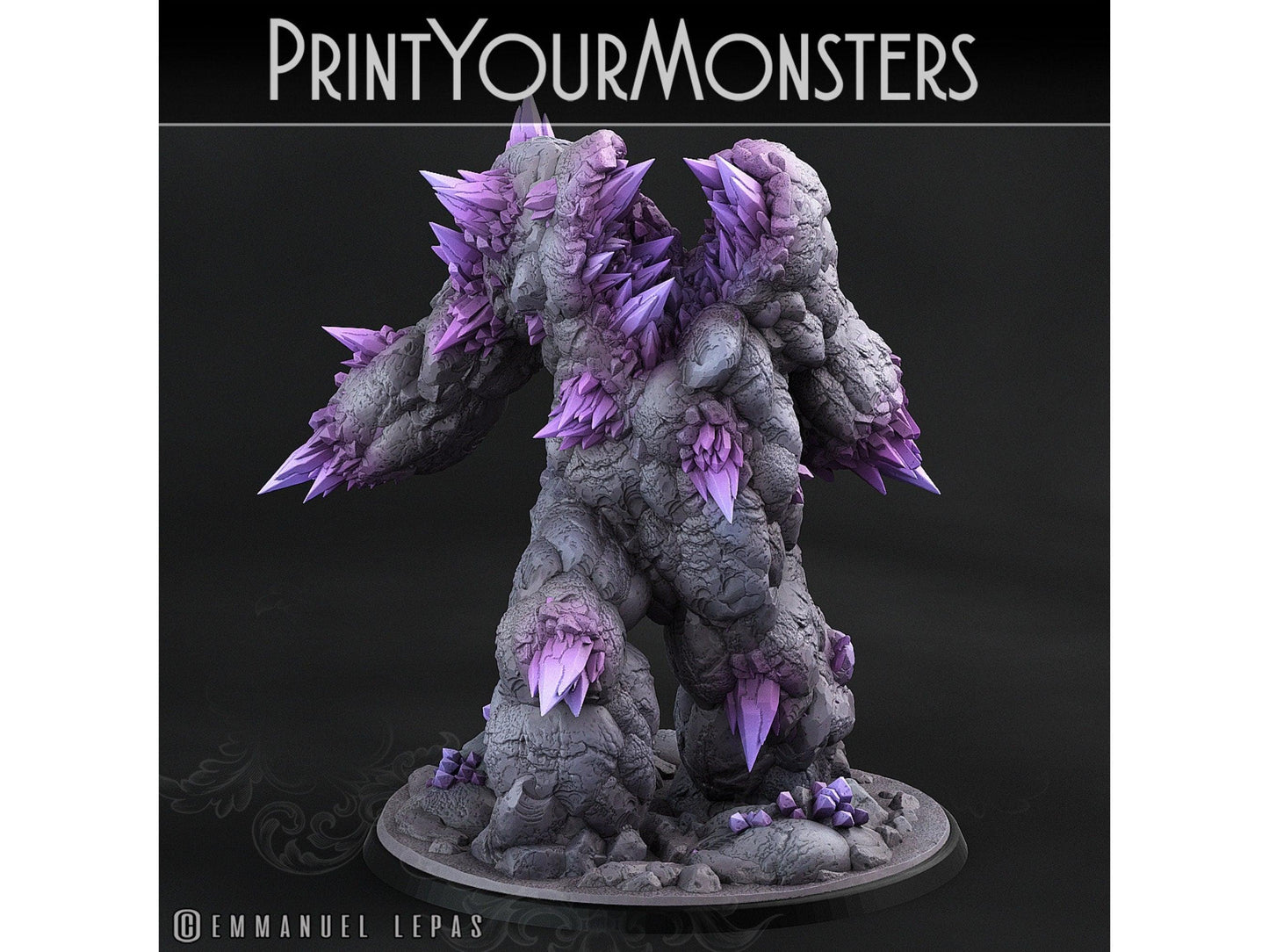 Amethyst Golem Miniature | Crystal Guardian for Tabletop Realms - Plague Miniatures