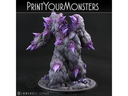 Amethyst Golem Miniature | Crystal Guardian for Tabletop Realms - Plague Miniatures