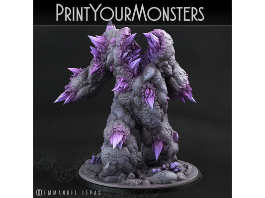 Amethyst Golem Miniature | Crystal Guardian for Tabletop Realms - Plague Miniatures