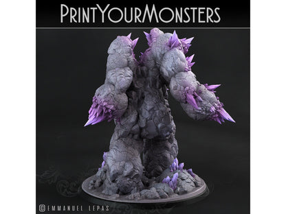 Amethyst Golem Miniature | Crystal Guardian for Tabletop Realms - Plague Miniatures