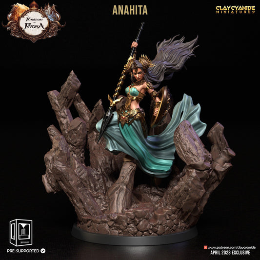 Anahita Goddess Warrior Miniature | Graceful Strength for Tabletop Adventures | 32mm Scale - Plague Miniatures