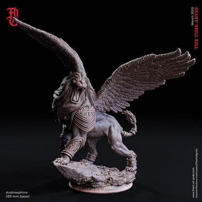 Androsphinx Miniature | Majestic Sphinx Guardian for DnD Adventures | 50mm Base - Plague Miniatures