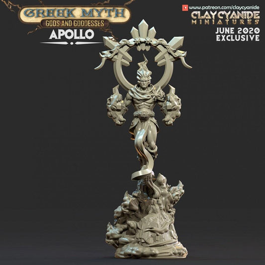 Apollo | Clay Cyanide | Greek Myth | Tabletop Gaming | DnD Miniature | Dungeons and Dragons DnD 5e - Plague Miniatures shop for DnD Miniatures