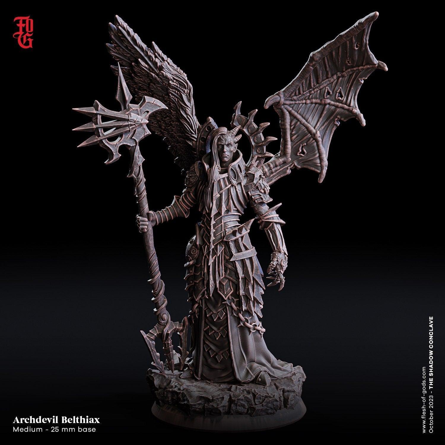 Archdevil Belthiax Demon Miniature | Female Archdevil Miniature for Your Dark Adventures | 32mm Scale or 75mm Scale - Plague Miniatures